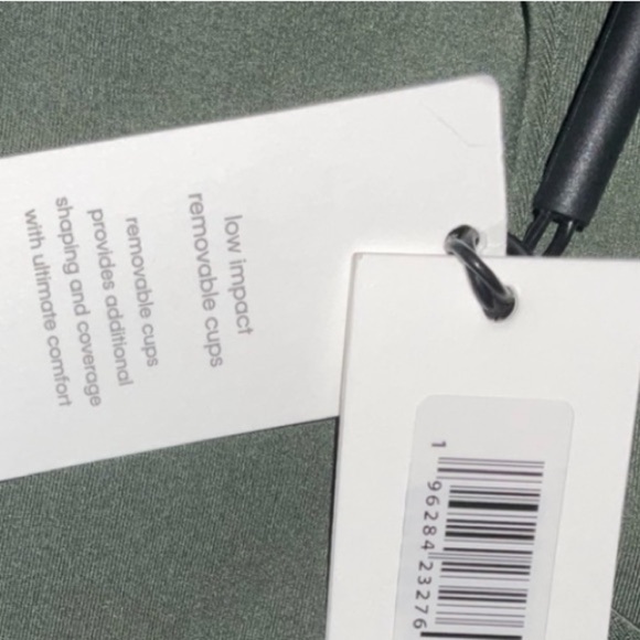 CALVIN KLEIN PERFORMANCE Low-Impact High-Neck Crop Top swimsuit green thyme XXL - Picture 5 of 11